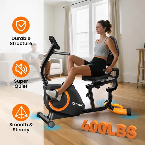 Vista 3 de Recumbent Exercise Bike for Home, Recumbent Stationary Bikes for Seniors