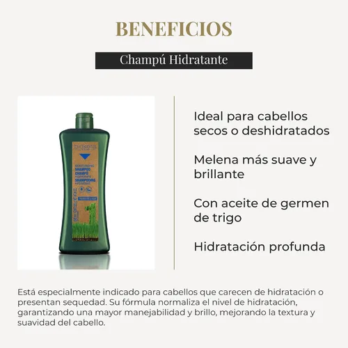 Vista 3 de Salerm Biokera Natura Champú Hidratante, 36 onzas / 33.8 fl oz