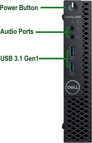 Vista 3 de Dell OptiPlex 3060 Tiny Computer Micro Tower PC, procesador Intel Core i5-8500T, RAM DDR4 de 16 GB, SSD NVMe de 512 GB, puerto de pantalla, HDMI
