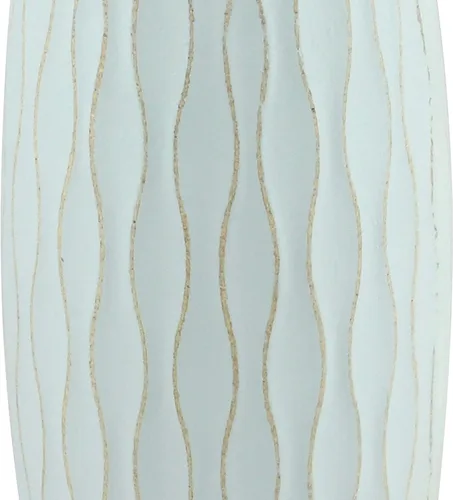 Vista 3 de Stonebriar - SB-5076B Florero de madera alto con textura vintage azul océano pálido, 12 pulgadas
