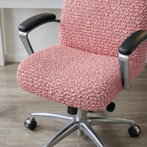 Vista 5 de PAULATO BY GA.I.CO. Funda elástica para silla de oficina y juegos, funda transpirable para sillón de computadora de escritorio con cremallera Rosa