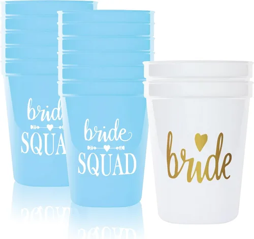 Vista 14 de PartyGifts&beyond Vasos de plástico para despedida de soltera, paquete de 13 tazas de plástico para dama de honor, despedida de soltera, decoración
