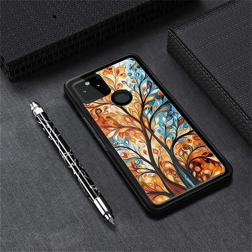 Vista 1067 de Compatible con Google Pixel 4A 5G Mobile Case Creative Acrylic Panel trasero Silicona Protección Grip especialmente diseñado para Google Pixel 4A 5G