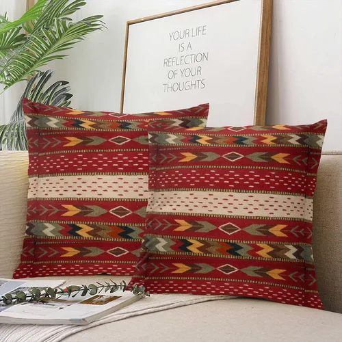 Vista 4 de Funda de almohada decorativa con cremallera oculta para sofá del hogar, funda de cojín cuadrada de 16 x 16 pulgadas, diseño romántico del suroeste