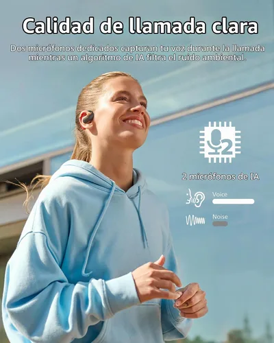 Vista 4 de Philips Auriculares de conducción de aire A6709, auriculares Bluetooth inalámbricos verdaderos, ajuste de oreja abierta, sonido de calidad, llamada