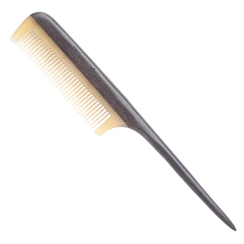 Vista 7 de Breezelike Peines para el cabello – Peine de cola de madera de dientes finos – Peine de madera de corazón morado sin estática con dientes de cuerno