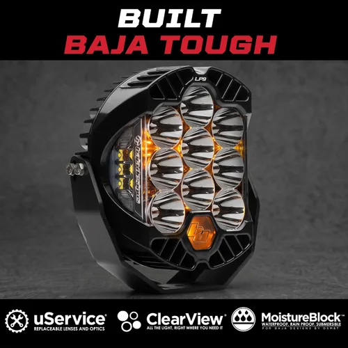 Vista 5 de Baja Designs LP9 Pro - Cápsula de luz LED para Jeeps, todoterreno 4x4, camión, UTV (lente puntual; ámbar)