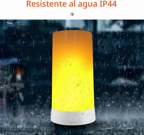 Vista 8 de Luz LED con efecto de llama, lámpara de fuego recargable USB con control
