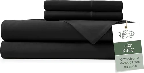 Vista 85 de Hotel Sheets Direct - Juego de sábanas 100% viscosa derivada de bambú tamaño individual - sábanas refrescantes con 1 funda de almohada