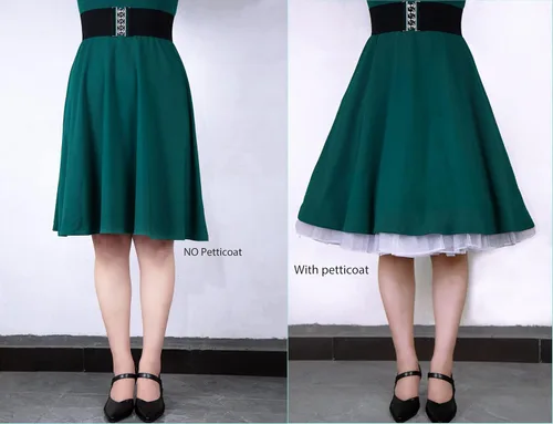 Vista 5 de Modeway Enaguas de crinolina vintage de los años 50 hasta la rodilla para mujer, faldas de tul para debajo de vestidos, accesorios de ropa