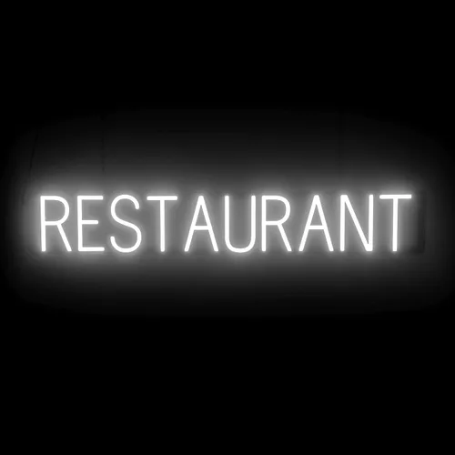 Vista 13 de SpellBrite Letrero EAT Letrero de neón para comer con luz LED azul, 13.1 x 6.3 pulgadas