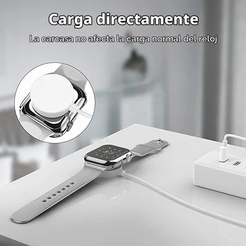 Vista 4 de Paquete de 2 fundas de vidrio templado de 1.77 pulgadas compatibles con Apple Watch Series 8 7 fundas protectoras de pantalla de vidrio templado