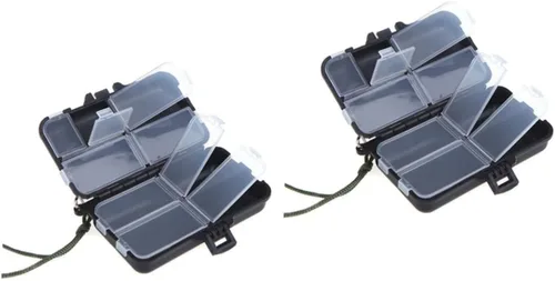 Vista 6 de Toddmomy 2 unids caja de aparejos de pesca cajas organizadoras bin organizador caja de pesca caja de aparejos caja de almacenamiento caja
