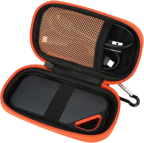 Vista 8 de Funda para SanDisk Extreme Pro/SanDisk Extreme Portable External SSD, cubierta de viaje portátil para disco duro Sandisk y Extreme (negro)