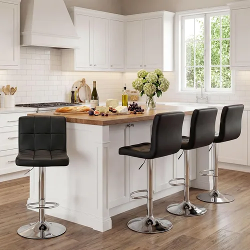 Vista 9 de DUMOS Set of 2 Counter Height Bar Stools, 24 Inch Saddle Bar Chairs
