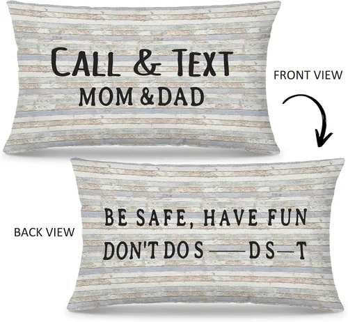 Vista 12 de Mingnei Funda de almohada con texto en inglés "Call Your Mom", divertida funda de almohada reversible decorativa de 12 x 20 pulgadas, regalos