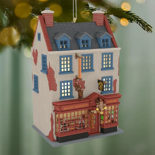 Vista 3 de Hallmark Keepsake Adorno navideño de Harry Potter (suministros de Quidditch)
