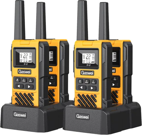 Vista 11 de Gaswei G1pro IP67 Walkie Talkies impermeables FRS para adultos de largo alcance, recargables con vibración, radios bidireccionales de emergencia