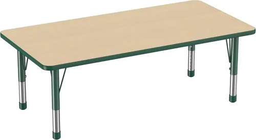 Vista 21 de FDP - Mesa rectangular para actividades escolares y aulas (24 x 36 pulgadas), patas gruesas para niños pequeños, altura ajustable de 15 a 24