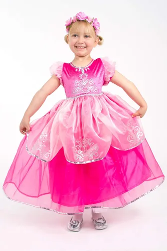Vista 4 de Little Adventures Disfraz de princesa rosa de lujo