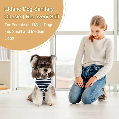 Vista 2 de Etdane Pañales para perros, bragas sanitarias, camisas de período fisiológico, trajes de recuperación quirúrgica para perros machos y hembras
