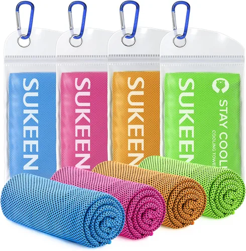 Vista 8 de Sukeen Toallas de enfriamiento para cuello y cara (40" x 12"), paquete de 6 toallas de enfriamiento, toallas de enfriamiento de microfibra