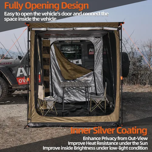 Vista 3 de ALL-TOP Toldo con suelo de 6.6 x 8.2 pies, tienda de campaña Oxford 420D Rip-Stop con malla resistente a los insectos, refugio solar impermeable