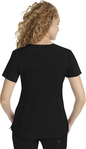 Vista 2 de Healing Hands Camiseta médica para mujer con 3 bolsillos y fácil cuidado, tela elástica de 2 vías 2278 Negro