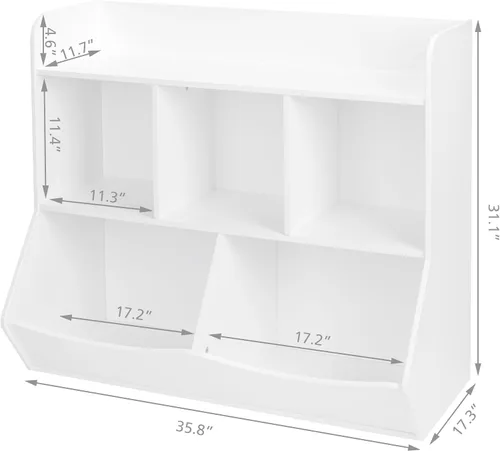 Vista 2 de UTEX - Organizador para almacenamiento de juguetes con estantería, varios contenedores para libros, juguetes, organizador de almacenamiento
