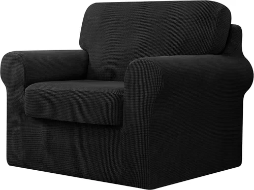 Vista 53 de CHUN YI Fundas para sofá de 7 piezas, lavables, fundas elásticas para sofá de 3 cojines con respaldo y fundas de cojín separados, protector