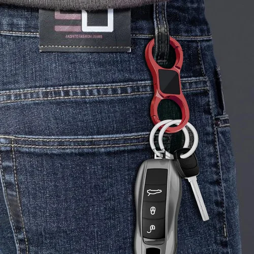 Vista 6 de Idakekiy Llavero de liberación rápida con 4 llaveros, organizador de llavero de coche resistente para hombres y mujeres