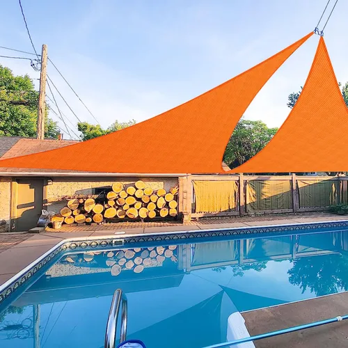 Vista 9 de E&K Sunrise 2 x 2 x 2 pies Toldo de sol triangular, toldo de sombra con bloqueo de rayos UV para patio, jardín y exterior (marrón)