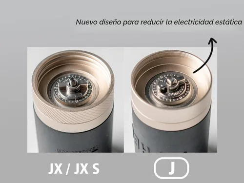 Vista 6 de 1Zpresso J Molinillo de café manual plateado capacidad 35g con rebaba cónica de acero inoxidable - Ajuste interno numérico ajustable