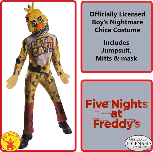 Vista 2 de Rubie's 630621-L Disfraz de Chica The Chicken de Five Nights at Freddy's Nightmare Chica, grande, multicolor