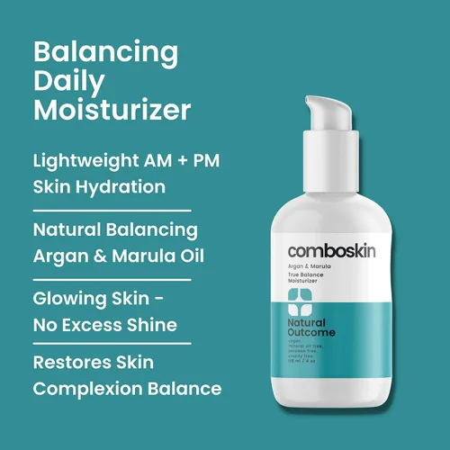 Vista 2 de natural outcome Crema hidratante facial combinada para piel Loción hidratante facial diaria True Balance con aceite de argán y marula 4 onzas