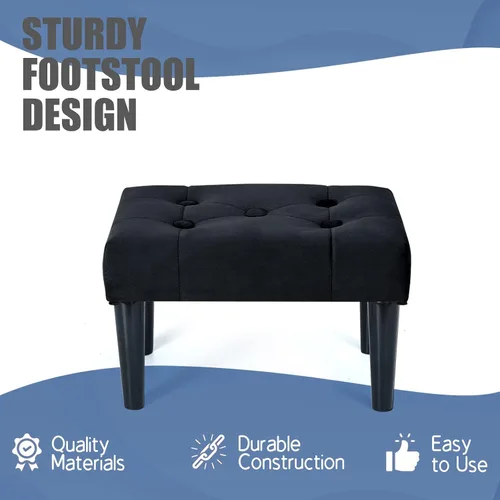 Vista 4 de BRIAN & DANY Taburetes otomanos, taburete pequeño de terciopelo con patas, reposapiés otomano pequeño rectangular para sofá, reposapiés y otomanos