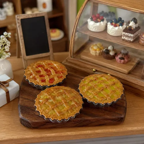 Vista 5 de LUOZZY - 3 piezas de postres en miniatura para decoración de tartas de casa de muñecas Realistic Look Detailed Mini Scale Miniature Dessert Food