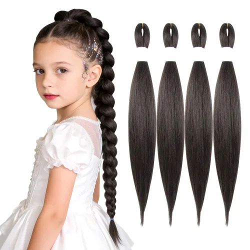 Vista 57 de Cabello trenzado burdeos, 10 pulgadas, 4 paquetes Cabello preestirado, trenzas de ganchillo cortas y rectas, textura Yaki, fibra sintética