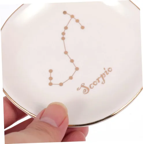 Vista 8 de USHOBE Jewelry Tray Astrology Ring Dish Ceramic Ring Dish Trinket Tray Necklace Ring Dish Jewelry Organizer Dish Jewelry Plates Miss Necklace Holder
