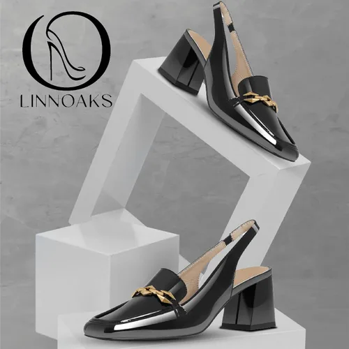 Vista 6 de Mary Janes - Zapatos de tacón grueso para mujer, con puntera cuadrada, sin cordones, tacón bajo, zapatos de vestir para oficina