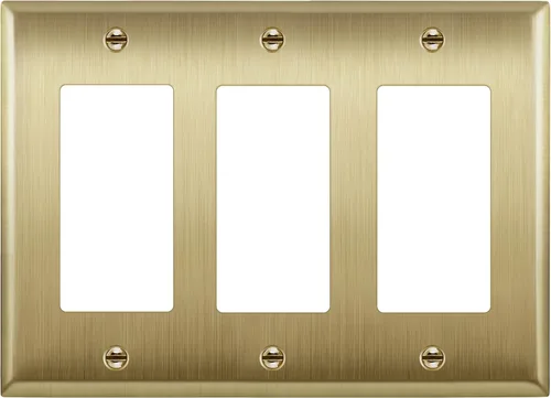 Vista 15 de ENERLITES Placa decorativa doble de metal para interruptor o receptáculo, placa de pared de acero inoxidable, resistente a la corrosión