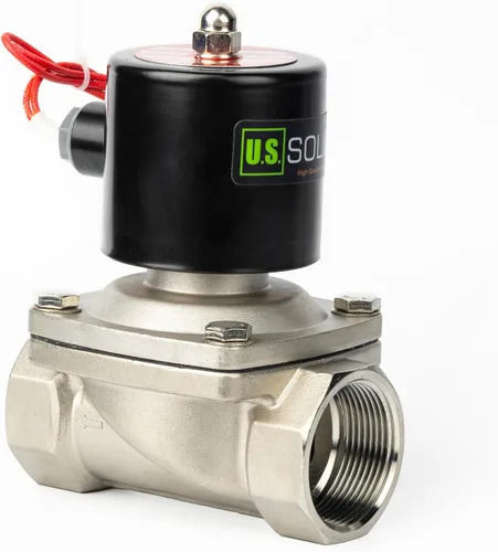 Vista 18 de U.S. Solid 1" válvula electromagnética eléctrica de latón 110V CA normalmente cerrada aire no potable aceite de agua diesel