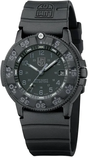 Vista 2 de Luminox 3001.BO Reloj de cuarzo de goma negra para hombre, Negro, Casual