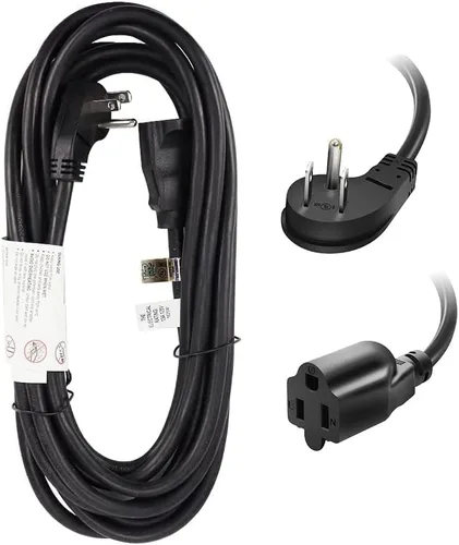 Vista 11 de EP Paquete de 3 cables de extensión de enchufe plano de 1 pie, cable de extensión de perfil bajo negro de 16 AWG de 3 clavijas para interiores