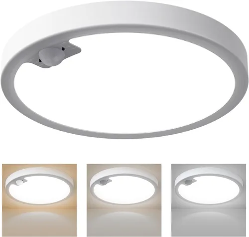 Vista 10 de Luces de armario recargables con sensor de movimiento, luz de techo a batería, luz inalámbrica con sensor de movimiento para interiores, luz