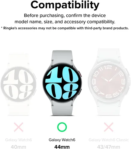 Vista 2 de Ringke Paquete de 4 protectores de pantalla compatibles con Samsung Galaxy Watch 6 (1.732 pulgadas), vidrio templado protector de dureza 9H