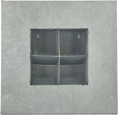 Vista 4 de Modern Home Living - Maceta para suculentas de acero galvanizado y zinc, maceta de pared con bolsillo para jardín (4 bolsillos, zinc envejecido)