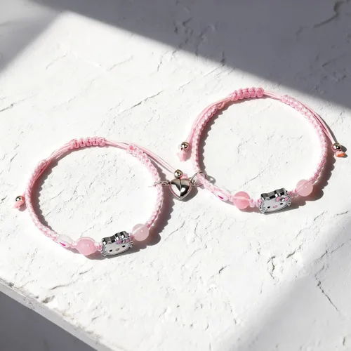 Vista 2 de Bonito juego de pulseras para parejas a juego de amistad, regalos del día de San Valentín para novia y novio alma gemela, regalos a juego