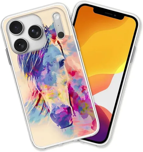 Vista 37 de Diseño para iPhone 14 Pro Max, diseño de acuarela de perros, collage de Pug para iPhone, protección a prueba de golpes, funda transparente de TPU