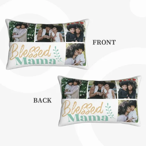 Vista 4 de Funda de almohada personalizada para el día de la madre, funda de almohada personalizada con collage de fotos, funda de almohada con fotos